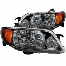 ANZO Crystal Headlights Black for 2001-2003 Mazda Protege
