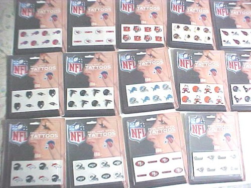 NFL FACE TATTOOS,,,,8 IN PACKAGE, NEW AND ON SALE $8.99 ea. NOT MANY LEFT - Picture 3 of 35