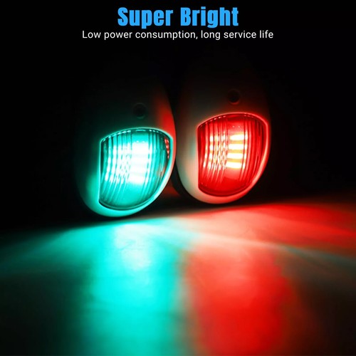 Pair Red & Green 8 LED Navigation Lights Marine Bow Light Lamp for Boat Pontoon - Bild 2 von 11