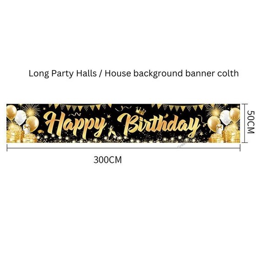 Black gold balloons plates napkins tablecloth banner Birthday Party decorations - Picture 5 of 33