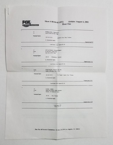 Fox All Access Countdown Radio Show 8/4/02 Pink Sheryl Crow J Lo P Diddy 2 CDs - Imagen 2 de 5