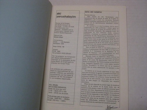 AKI YERUSHALAYIM LADINO Judeo-Spanish Journal Magazine Anyo 10 no 40 Judaica - Picture 2 of 5