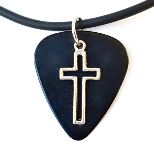 Collana Plettro Chitarra Ciondolo Simbolo Croce Aperta--Vari Colori - Foto 5 di 7