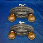 Pair Flush Mount Fixtures Gothic Antique Lights Great 51C