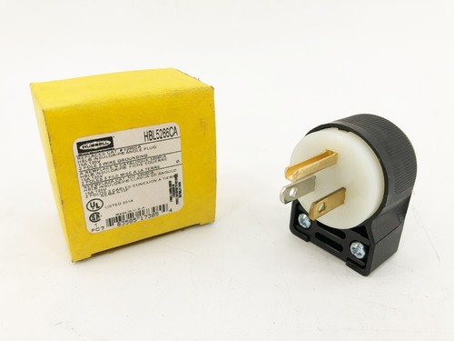 New Hubbell HBL5266CA Angle Straight Blade Plug 15A 125VAC 2P - Picture 1 of 7