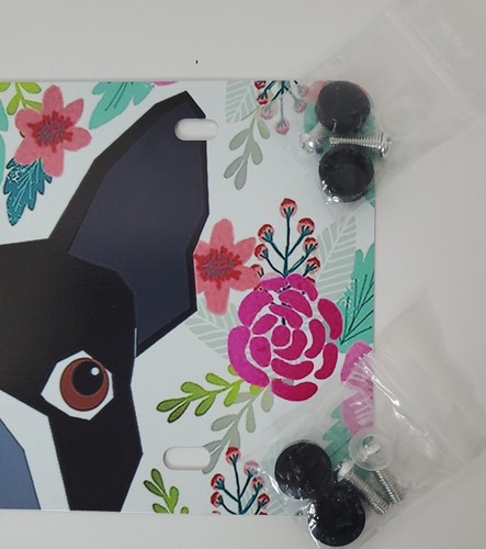 Placa de matrícula frontal floral para vehículo Frenchie Dog Vanity SUV aluminio - Imagen 4 de 7
