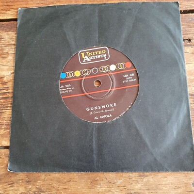 AL CAIOLA 'Gunsmoke / James Bond Theme (Dr. No)' 7  Single U.S. copy, EX-/VG