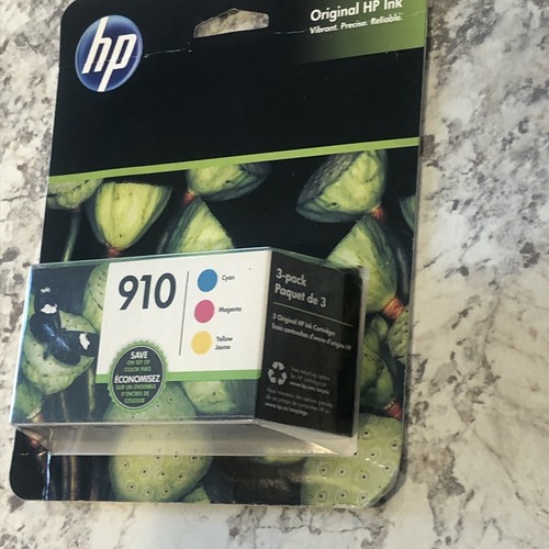 HP 910 (3YN97AN) Cyan/Magenta/Yellow Original Ink Cartridge New In Box Exp 09/21 - Picture 4 of 7