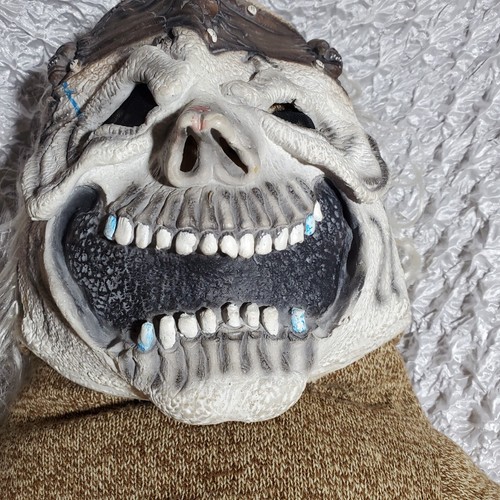Halloween Latex Mask of Dead Ugly Pirate With Attached White Curly Hair ADULT - Picture 4 of 8