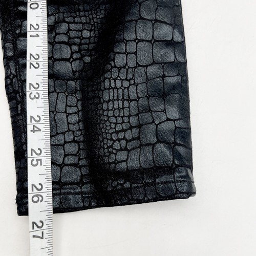 Frame Le High Skinny Jeans in Noir Croc Embossed Zip Black Size 25 - Picture 7 of 8