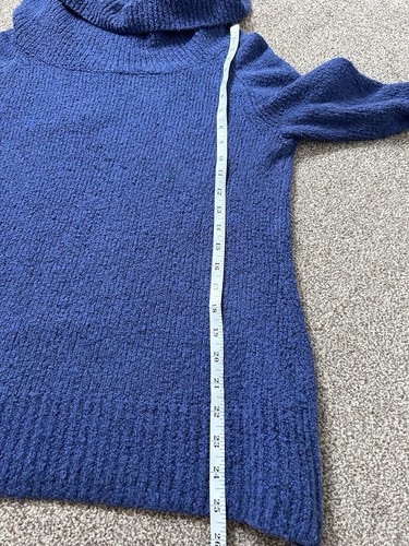 Orvis Women’s Blue Roll Neck Boucle Cotton Blend Scoop Neck Jumper Small 10-12 - Picture 12 of 12