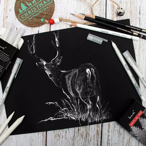 White Gel Pen Set - 0.8 Mm Extra Fine Point Pens Gel Ink Pens for Black Paper Dr - Bild 5 von 9