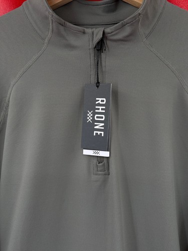 Rhone Session Anker grau italienischer Pika Stoff 1/4 Reißverschluss leichter Pullover XL - Bild 4 von 14