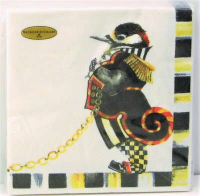 MacKenzie-Childs Christmas Paper Guest Napkins Holly /& Berry Courtly Check
