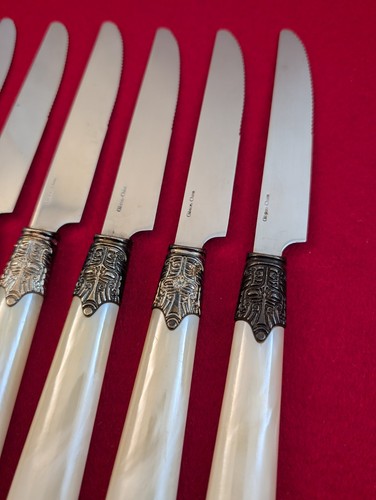 Set Of 6 Gibson Roseland-White Hollow Dinner Knives Stainless Silverware China - Picture 2 of 6