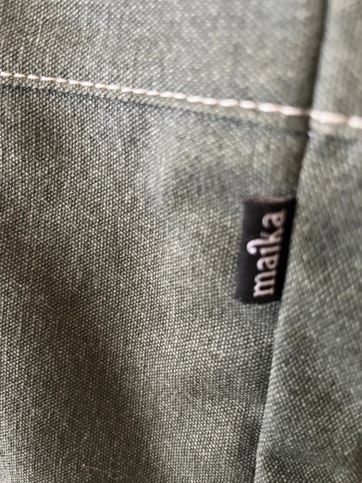 NWT Maika Everyday Tote Bag Canvas Green Orange Stripe 18" Utility - Image 4 of 4