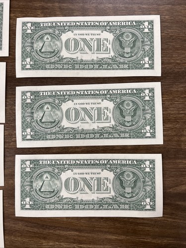 7 One Dollar Bills in Sequential Order. UNC. 2021 Uncirculated Seven Multiple - Picture 8 of 8