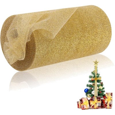 Glitzer Tüll Rolle Pailletten Dekostoff Tischläufer Hochzeit Party Gold 25 Yards