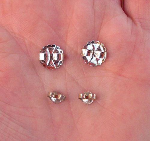 Early Issue David Yurman Cable Classic Hoop Earrings - 14K/925 - Large 925 Backs - Picture 7 of 9