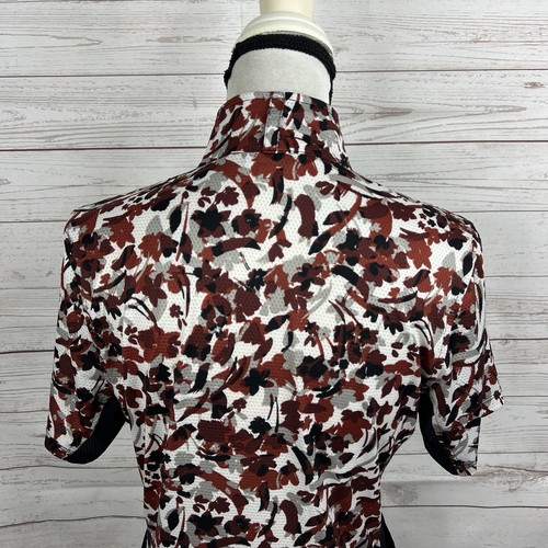 Camisa de montar Kerrits para mujer Ice Fil 1/4 cremallera talla pequeña floral manga corta - Imagen 6 de 9