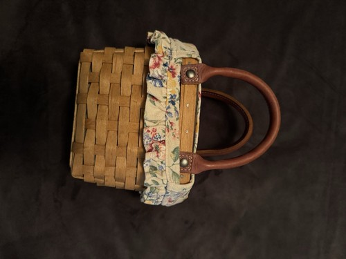 Longaberger 2003 Little Boardwalk Korbtasche und Blumenfutter & Schutz - Bild 2 von 6