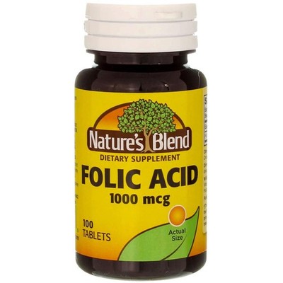Folic Acid 1000 mcg 1Vitamin 000 100 Tabs 100 Count (Pack of 1) 