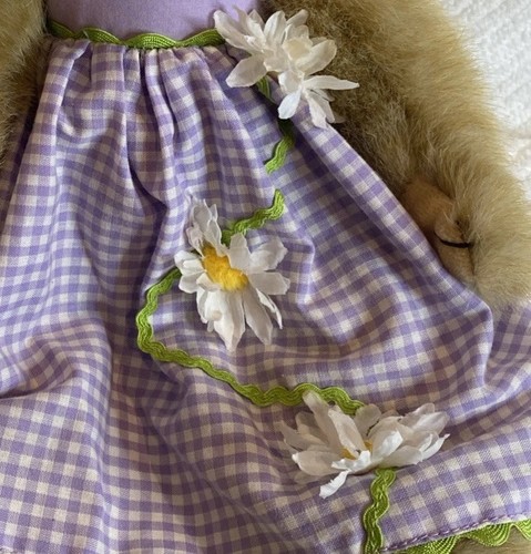 The Bearington Collection Daisy Bloom Bear White Lavender Flower Dress NWT - Picture 2 of 12