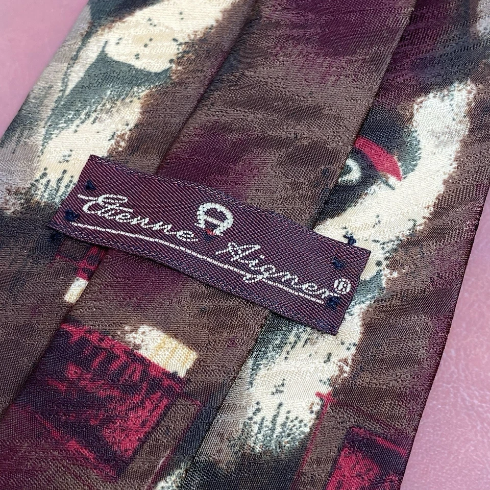 Corbata De Colección Etienne Aigner Para Hombres Multicolor Abstracta Artística Formal 57" Corbata para Cuello Foto 4 de 4