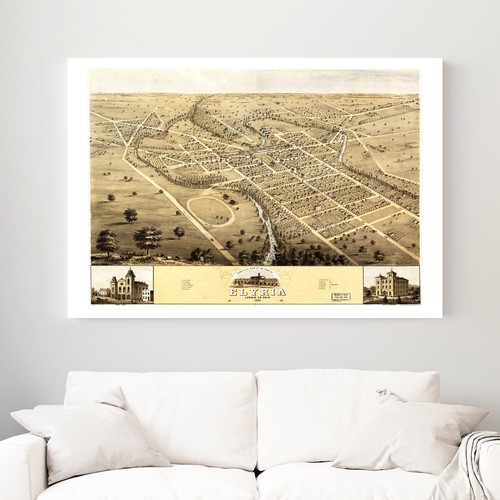Old Map of Elyria, OH 1868 - Vintage Elyria Ohio Art - Picture 3 of 29