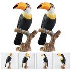 2pcs Toucan Models Wild Animal Figurine Animal Toys Plastic Simulated Bird Toys