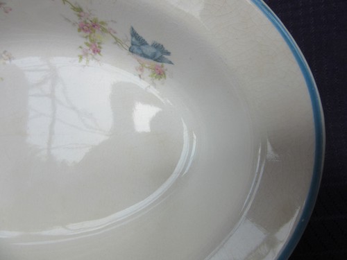 HOMER LAUGHLIN BLUEBIRD Oval Vegetable Servin Bowl - Picture 3 of 14