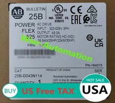 2022 AB 25B-D043N114 Allen-Bradley PowerFlex 525 22kW 30Hp AC Drive 25BD043N114