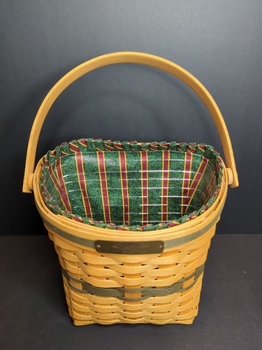 Longaberger Colección Navidad 1998 - Cesta Buenas Nuevas - Forro y Protector - Imagen 1 de 14