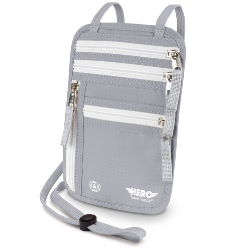 HERO Neck Wallet, RFID Blocking Passport Holder, Easy to Conceal and Pouch