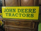 VINTAGE JOHN DEERE PORCELAIN SIGN OLD 36" FARMING TRACTOR DEALER SALES SERVICE