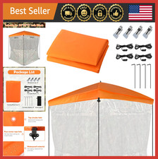 Casquette aveugle de chasse orange avec clips coupe-vent et piquets pour stores 4 faces