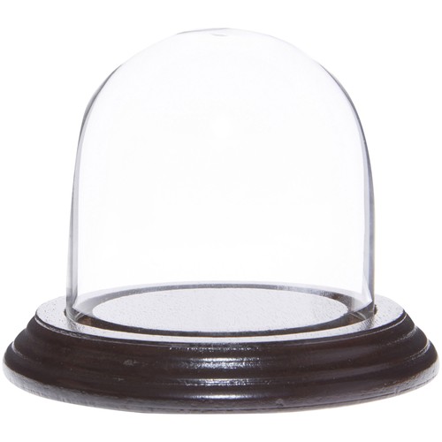 Plymor 3" x 3" Glass Display Dome Cloche (Dark Mahogany Veneer Base) - Picture 1 of 2