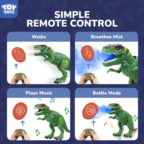 Remote Control Dinosaur Toys for Kids 3-5 5-7, Light Up & Realistic Roaring S... - Picture 2 of 9