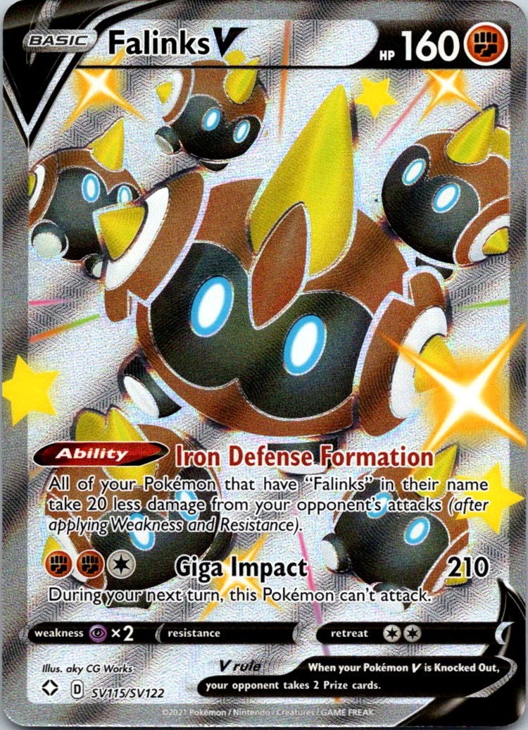Falinks V SV115/SV122 Shiny Holo Rare Shining Fates: Shiny Vault Pokemon Holo NM