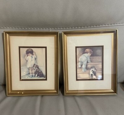 Vintage Bessie Pease Gutmann Prints  In Disgrace   and  ''Nitey Nite''