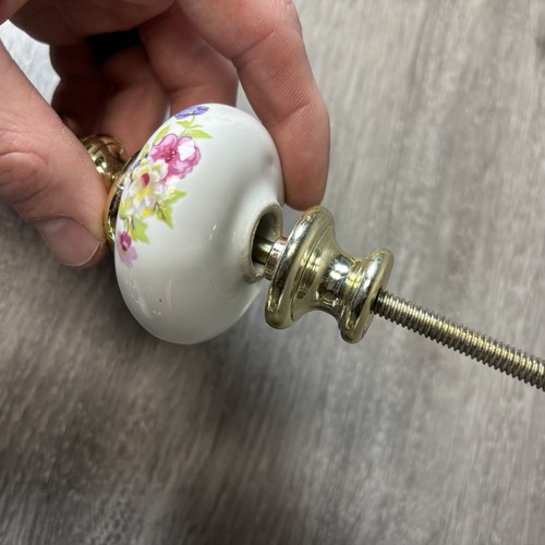 Set of 7 Vintage Porcelain Brass Flower Design Bed Post Finials Flower READ INFO - Picture 14 of 18