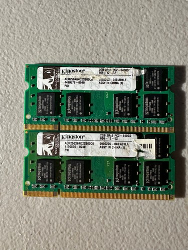 2 x 2GB Kingston DDR2 800MHZ Ram 2Rx8 PC2-6400S SO-DIMM Laptop Memory