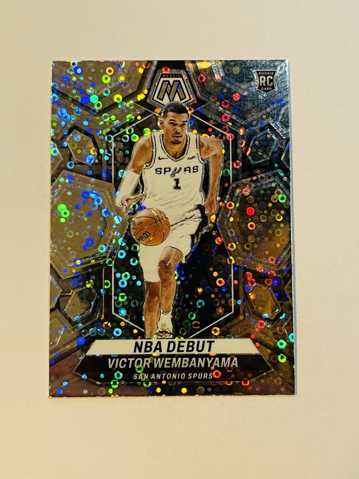 2023-24 Mosaic Victor Wembanyama RC #257 Silver Fast Break Prizm NBA Debut Spurs