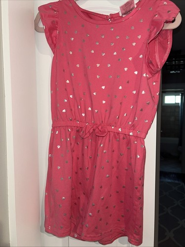 Set Of 2 Girls Rompers Size 5 XS 4/5 Pink Silver Hearts Purple Blue Tie die - Picture 2 of 7