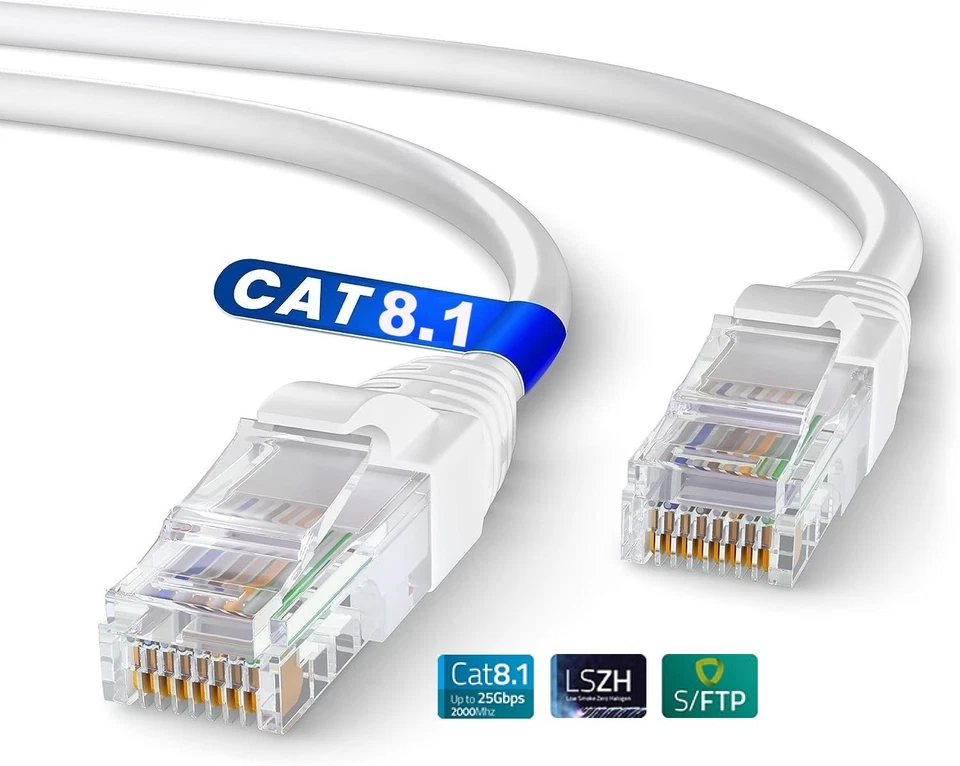 CAVO DI RETE ETHERNET 7,5 METRI 7,5 MT LAN PLUG RJ45 UTP CAT8.1 LAN ROUTER NEDIS