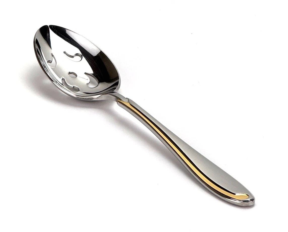 Slotted Serving Spoon 8 1/4” ESTASI Alessandro for Mikasa 18/8 Stainless Steel