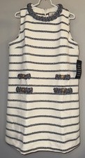 Tuckernuck Navy Stripe Tweed Sleeveless Jackie Dress - Size XL