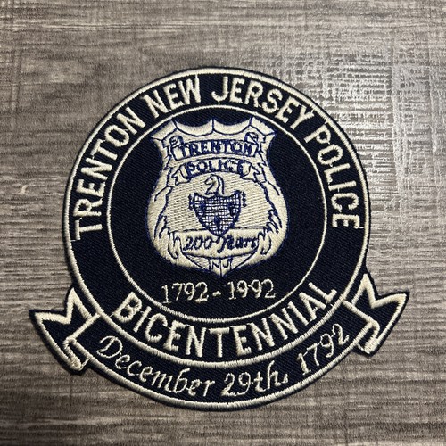NJ Trenton New Jersey Police bicentennial 1792-1992 Patch  