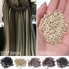 1000pcs Micro Silicone Lined Link Ring Bead for Feather Hair Extension 5x3x3mm