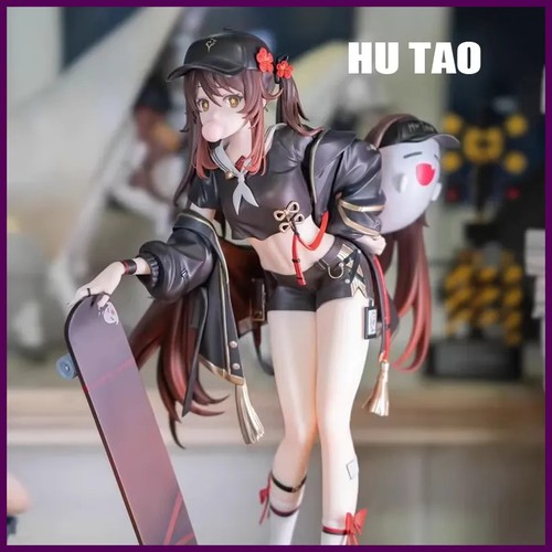 23cm Anime Genshin Impact Figuren Hu Tao Action Figuren Skateboarding Trendy - Bild 1 von 17